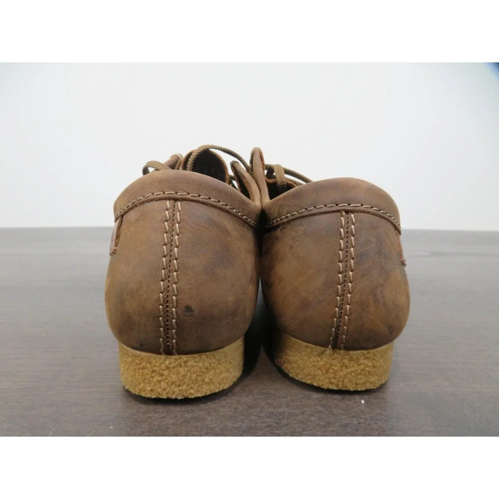 Clarks Wallabee Shoes Mens Size 12 Brown Leather Moccasin Crepe Sole Boots
